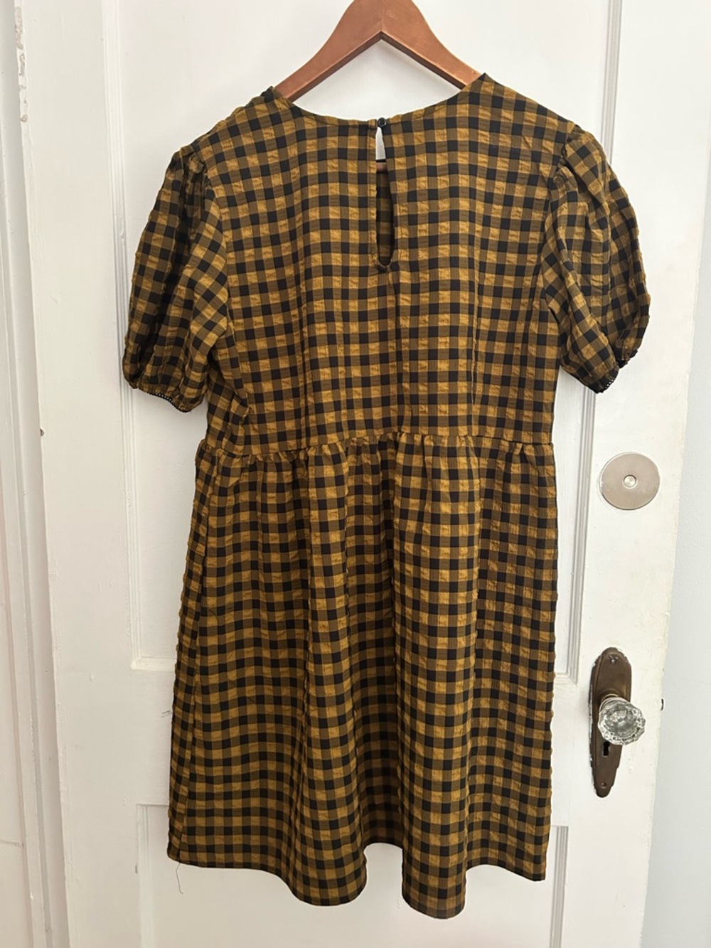 Wild Fable Gingham Babydoll Puff Sleeve Dress Size Medium - Picture 2 of 3